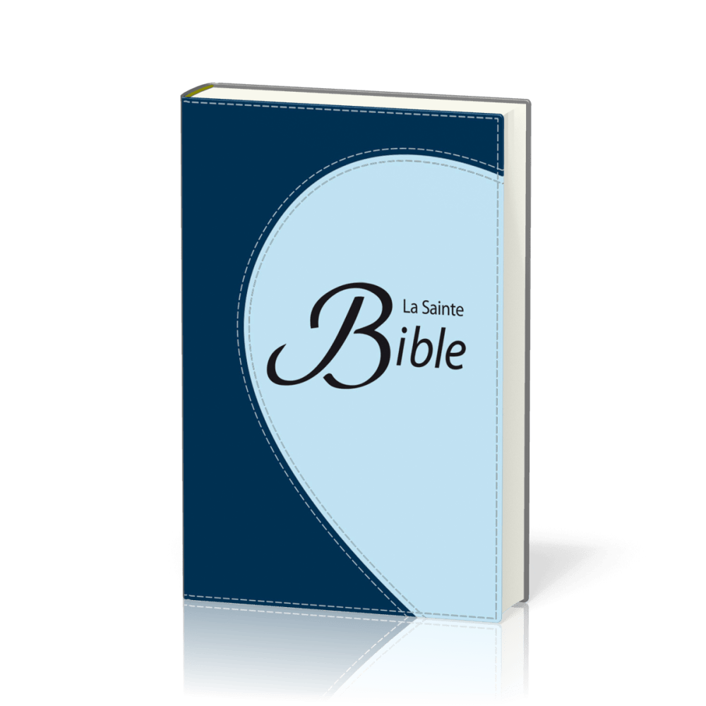 BIBLE COMPACTE SEGOND 1910 SOUPLE DUOTONE BLEU RIBBON TRANCHE ARGENTEE