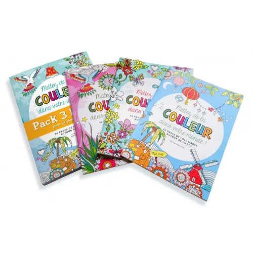 PACK 3 LIVRES METTEZ DE LA COULEUR DANS VOTRE JOURNEE