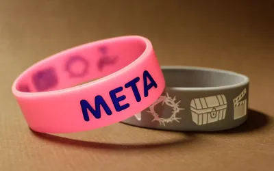 BRACELET SILICONE META ROSE