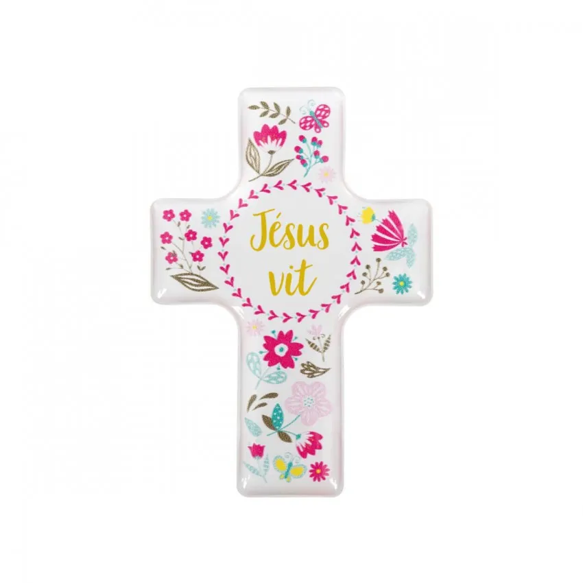 MAGNET DECORATIF CROIX "JESUS VIT"