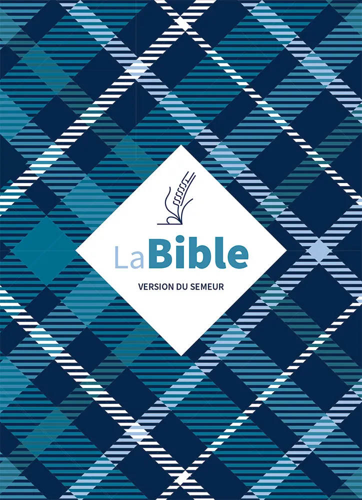 BIBLE SEMEUR 2015 SOUPLE TEXTILE TISSU CARREAU TRANCHE BLANCHE