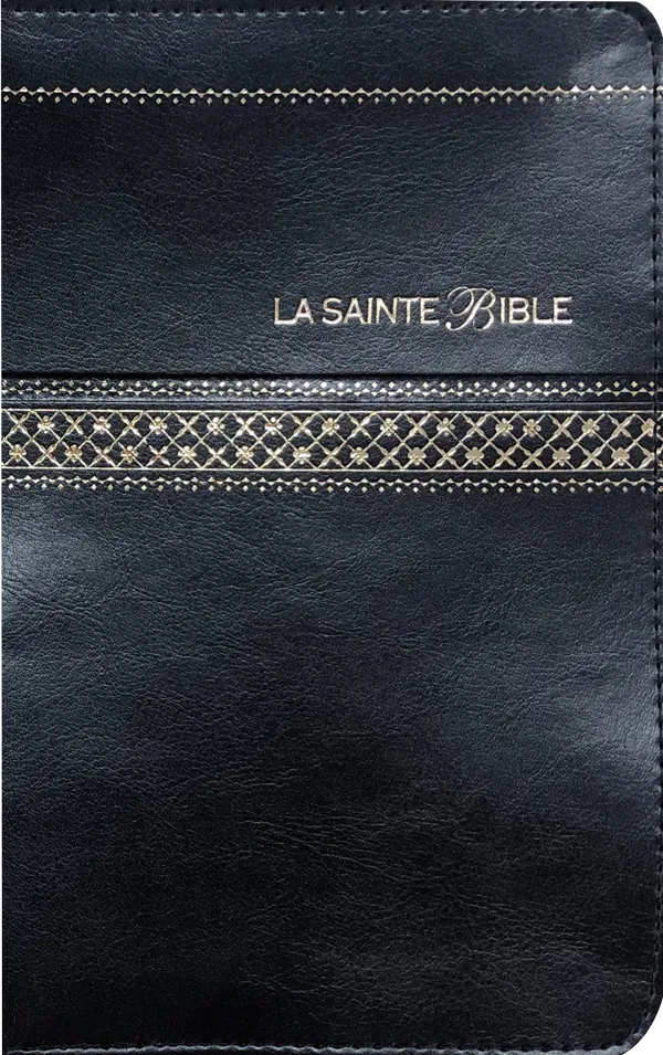 BIBLE SEGOND 1910 SIMILICUIR NOIR TR. OR GLISSIERE ONGLETS