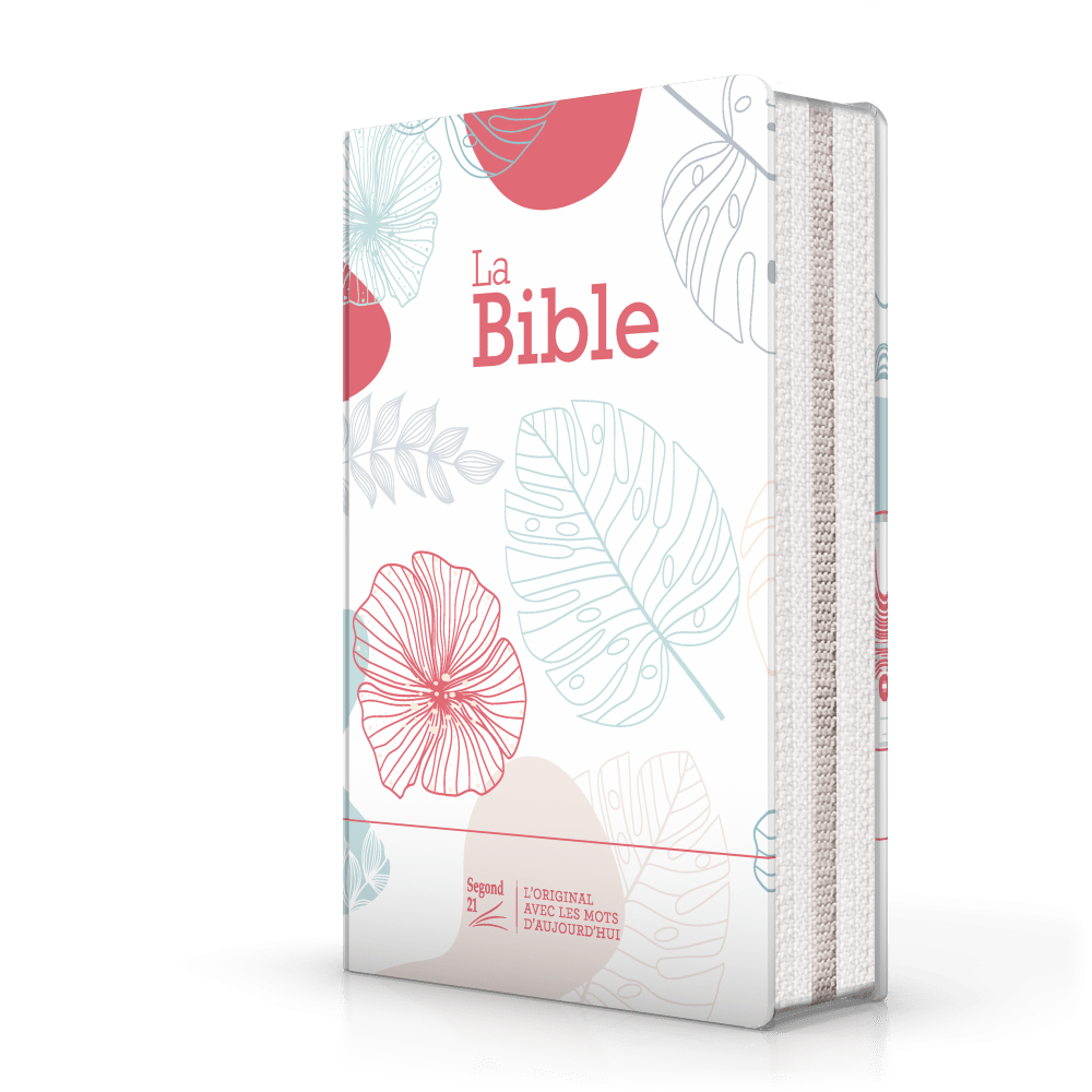 BIBLE SEGOND 21 COMPACTE "PREMIUM STYLE" TOILEE MOTIF FLEURI - SOUPLE AVEC FERMETURE ECLAIRE