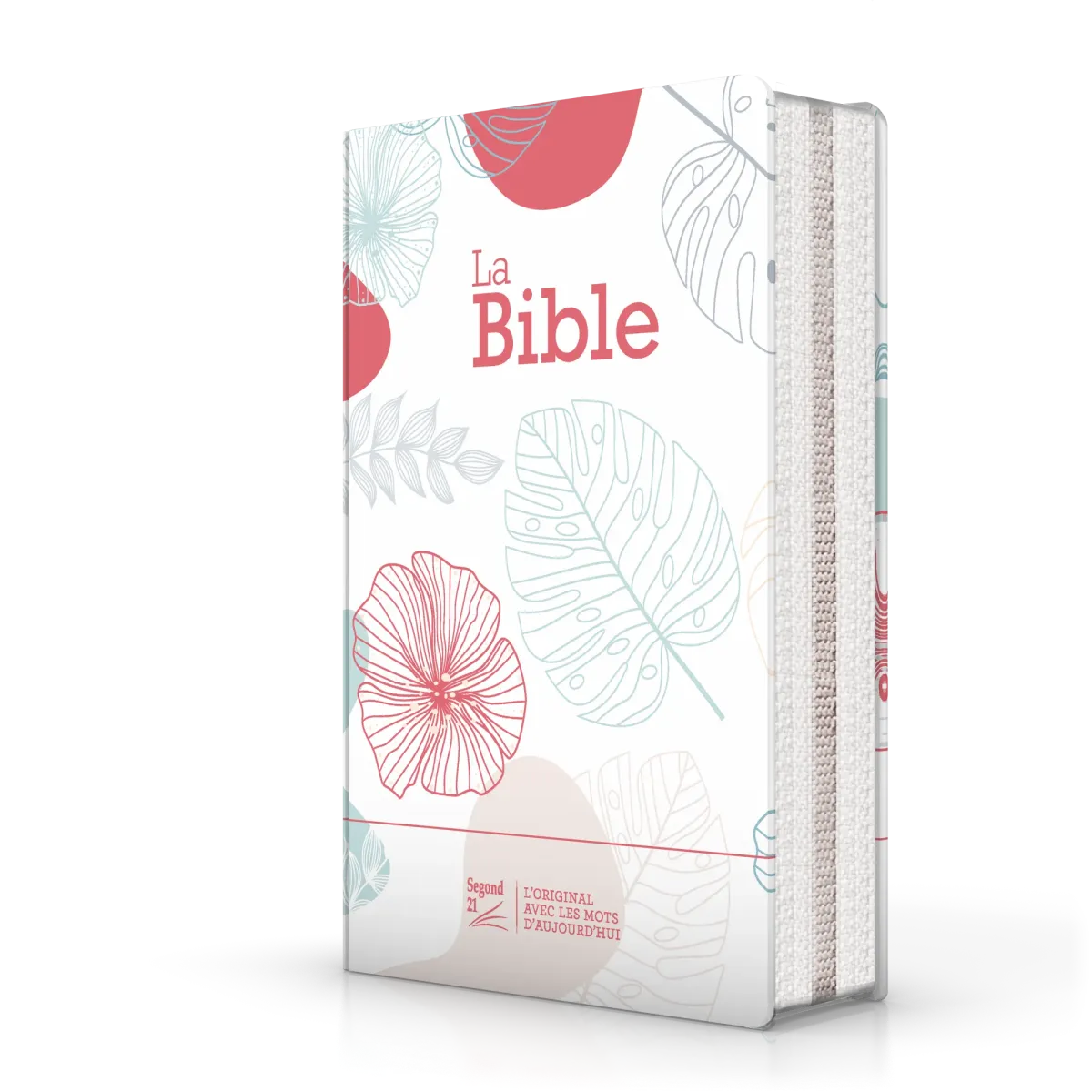 BIBLE SEGOND 21 COMPACTE "PREMIUM STYLE" TOILEE MOTIF FLEURI - SOUPLE AVEC FERMETURE ECLAIRE
