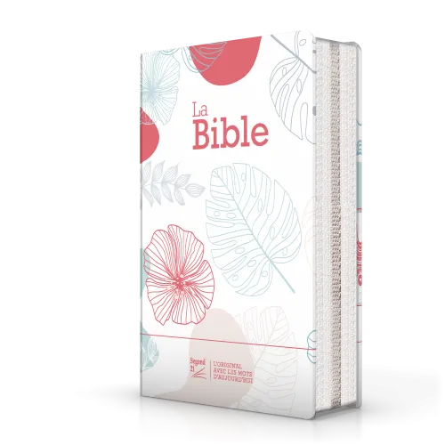 BIBLE SEGOND 21 COMPACTE "PREMIUM STYLE" TOILEE MOTIF FLEURI - SOUPLE AVEC FERMETURE ECLAIRE