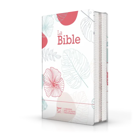 BIBLE SEGOND 21 COMPACTE "PREMIUM STYLE" TOILEE MOTIF FLEURI - SOUPLE AVEC FERMETURE ECLAIRE