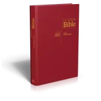 BIBLE NEG GROS CARACTERES RIGIDE GRENAT