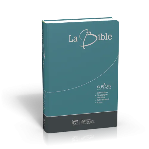 BIBLE SEGOND 21 GROS CARACTERES DUO BLEU/GRIS SEMI-RIGIDE TOILE