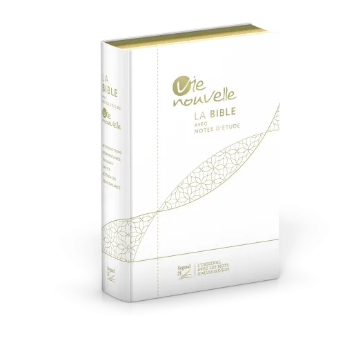 BIBLE SEGOND 21 VIE NOUVELLE SOUPLE TOILE BLANCHE TRANCHES OR