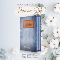 BIBLE SEGOND 21 COMPACTE "PREMIUM STYLE" TOILEE MOTIF JEAN - SOUPLE AVEC FERMETURE ECLAIRE