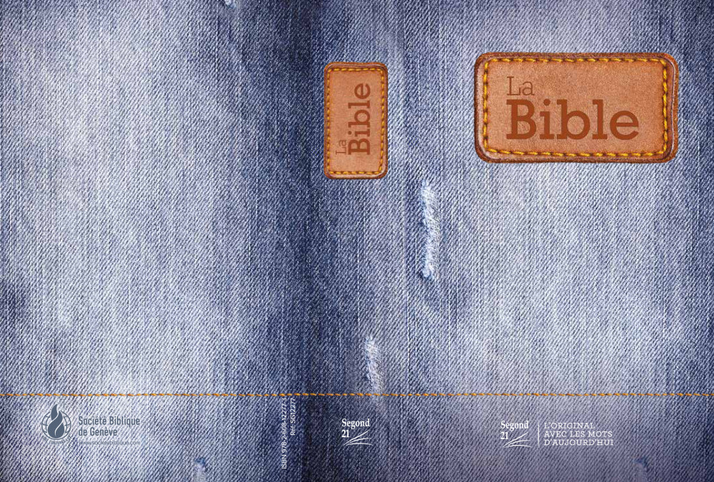 BIBLE SEGOND 21 COMPACTE "PREMIUM STYLE" TOILEE MOTIF JEAN - SOUPLE AVEC FERMETURE ECLAIRE