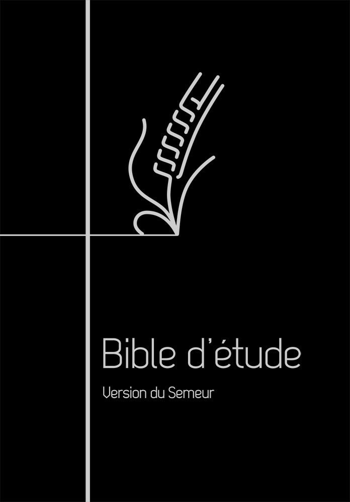 BIBLE SEMEUR ETUDE GRIS SOUPLE CUIR NOIRE TRANCHES ARGENTEES ZIP