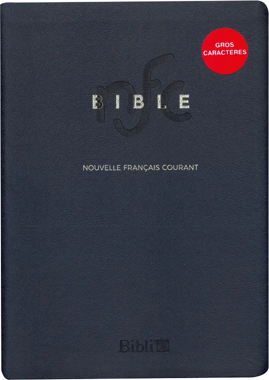 BIBLE NOUVELLE FR. COURANT SEMI-RIGIDE GROS CARACTERES TRANCHE OR SANS DEUTEROCANONIQUE