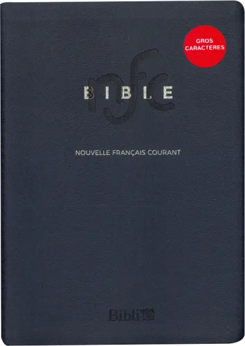 BIBLE NOUVELLE FR. COURANT SEMI-RIGIDE GROS CARACTERES TRANCHE OR SANS DEUTEROCANONIQUE